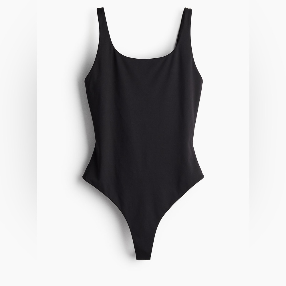H&M Black Sleeveless Thong Bodysuit Size XS NEW